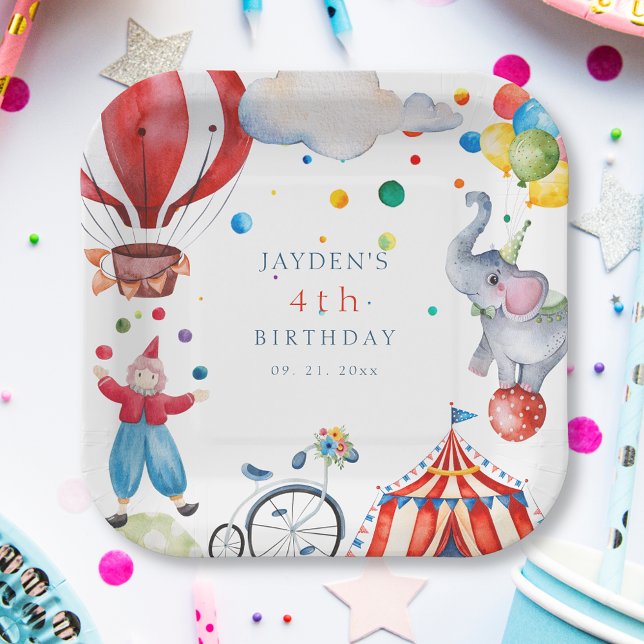 Niedliches Circus Kindergeburtstag Party Pappteller (Von Creator hochgeladen)