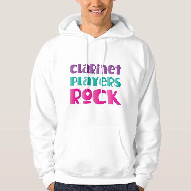 Niedliches Clarinet-Spieler-Felsen-Musik-Geschenk Hoodie (Vorderseite)