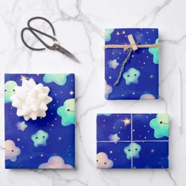 Niedliches Cloud Wrapping Paper Geschenkpapier Set (Von Creator hochgeladen)