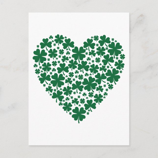 Niedliches Clover Kleeblatt Herts St. Patrick's Da Postkarte (Vorderseite)