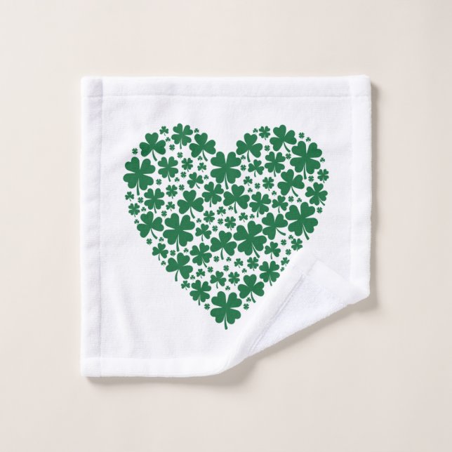 Niedliches Clover Kleeblatt Herts St. Patrick's Da Waschlappen (Waschlappen)