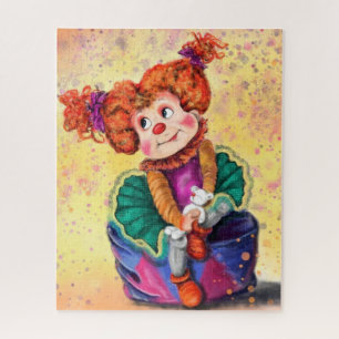 Niedliches Clown Girl - Happy Circus - Zeichnend Puzzle