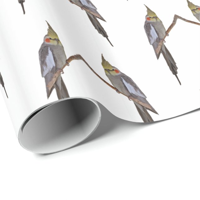 Niedliches Cockatiel Frenzy Wrapping Paper Geschenkpapier (Rolleneckpunkt)