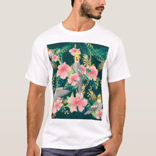 Niedliches Cockatiel Parrot Vintages Muster T-Shirt