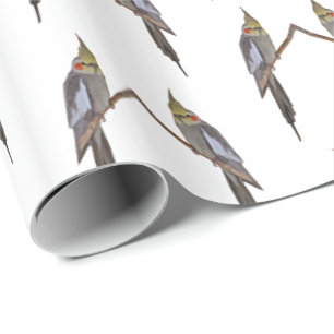 Niedliches Cockatiel-Raserei-Verpackungs-Papier Geschenkpapier
