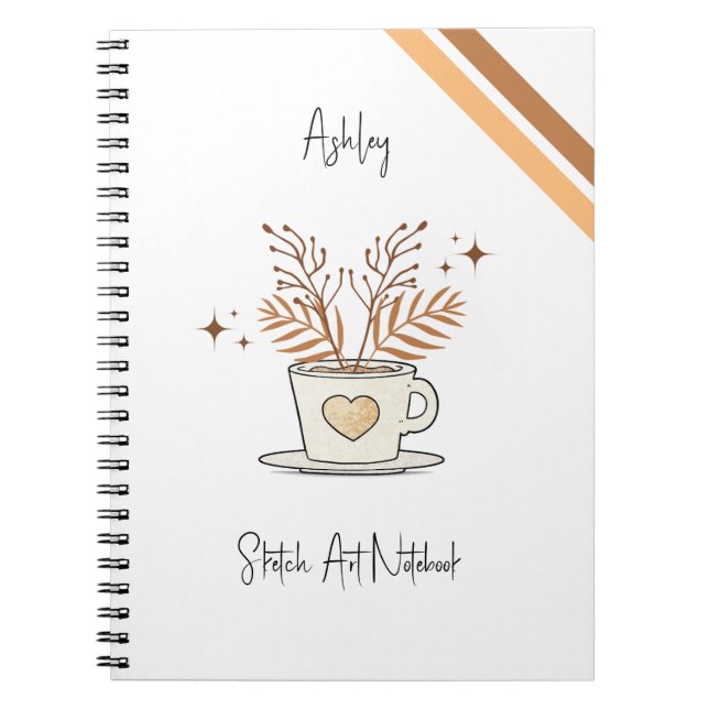 Niedliches Coffee Sketch Art Notebook Notizblock (Vorderseite)