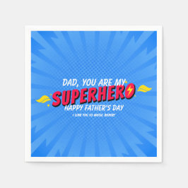 Niedliches Comic Superhero Fathers Day Napkins Serviette