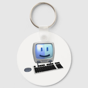 Niedliches Computergesicht Schlüsselanhänger