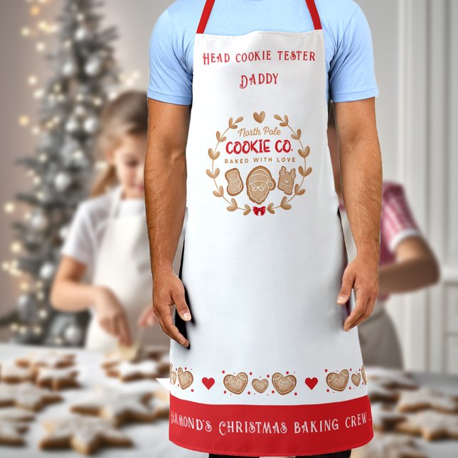 Niedliches Cookie Backen Familie Weihnachten Schür Schürze (Cute Cookie Baking Family Christmas Apron)