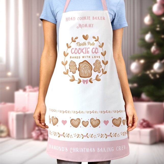 Niedliches Cookie Backen Rosa Weihnachtsfeier Schü Schürze (Cute Cookie Baking Pink Christmas Apron)