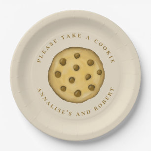 Niedliches Cookie Dessert Einfache Schokolade Chip Pappteller
