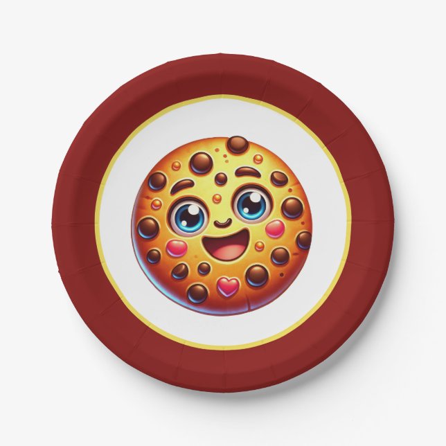 Niedliches Cookie liebt Party Pappteller (Vorderseite)