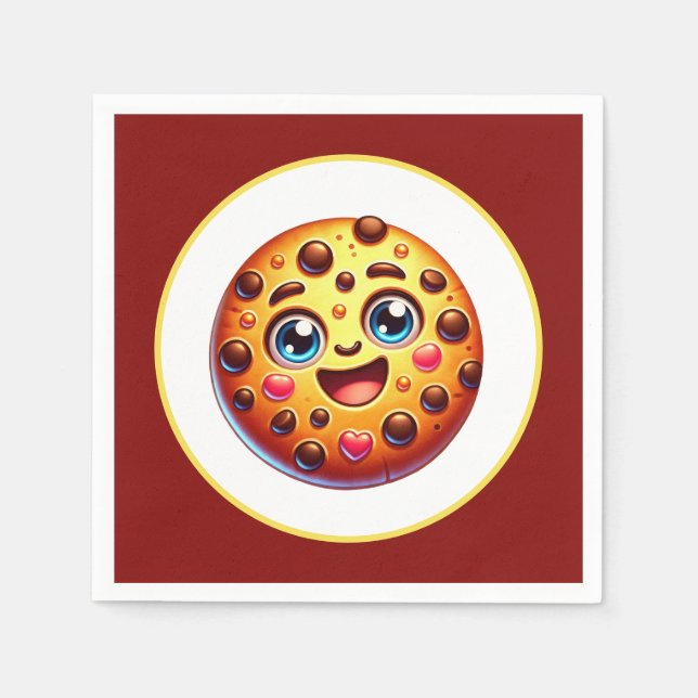 Niedliches Cookie liebt Party Serviette (Vorderseite)