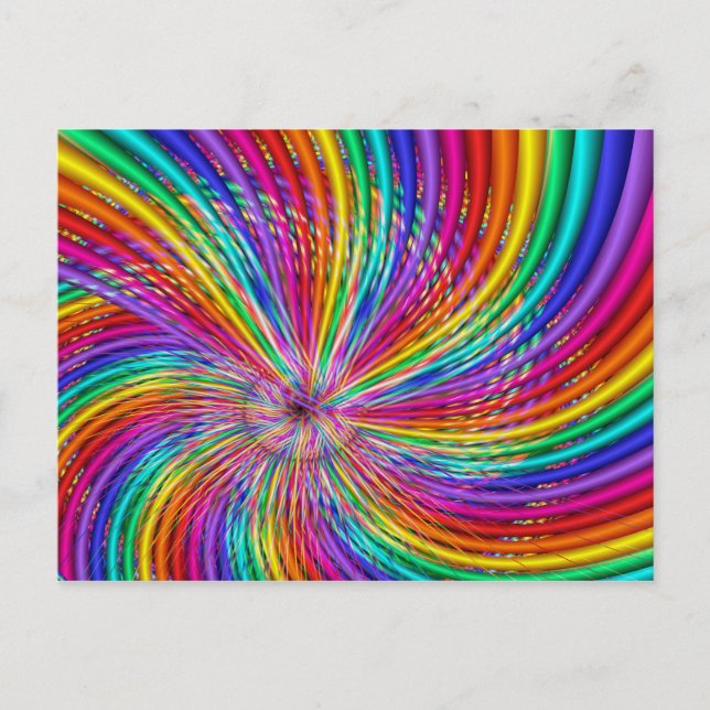 Niedliches Cooles Abstraktes Muster "Rainbow Swirl Postkarte (Vorderseite)
