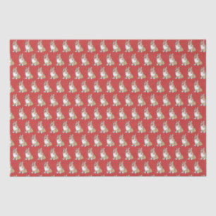 Niedliches Corgi Dog-Muster auf rotem Hintergrund Seidenpapier