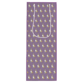 Niedliches Corgi Dog-Muster auf Violet-Hintergrund Geschenktüte Für Weinflaschen