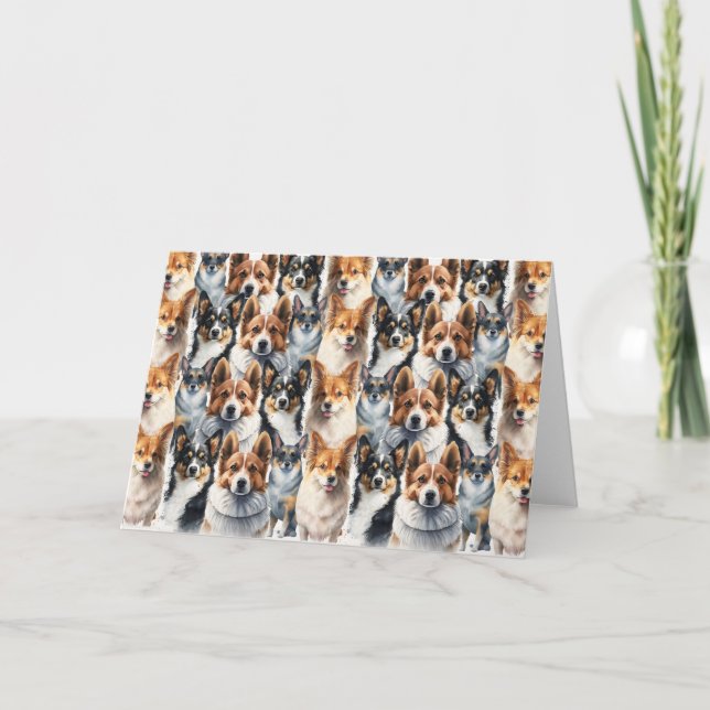 Niedliches Corgi-Dog-Muster Karte (Vorderseite)