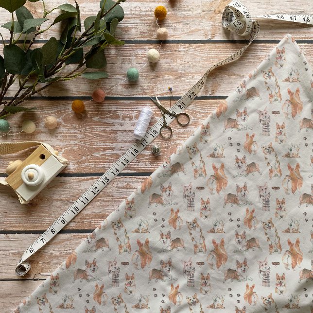 Niedliches Corgi-Dog-Muster Stoff (Von Creator hochgeladen)