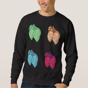 Niedliches Corgi Hintern Stickers Set Sweatshirt