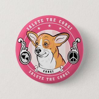 Niedliches Corgi-Knopf-Rosa Button