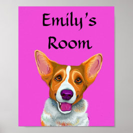 Niedliches Corgi-Poster, mein Zimmer, Studentenpos Poster