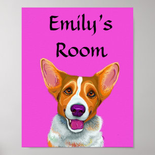 Niedliches Corgi-Poster, mein Zimmer, Studentenpos Poster