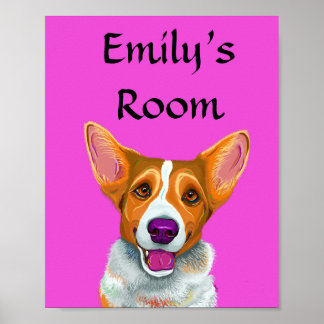 Niedliches Corgi-Poster, mein Zimmer, Studentenpos Poster
