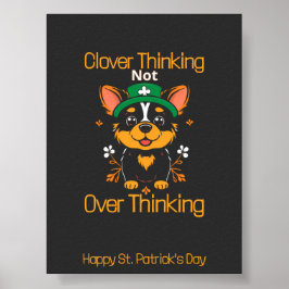 Niedliches Corgi St. Patrick's Day Poster