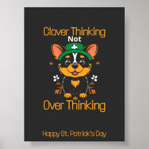 Niedliches Corgi St. Patrick's Day Poster