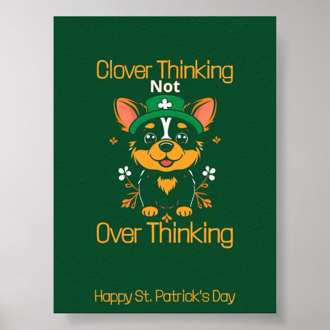 Niedliches Corgi St. Patrick's Day Poster (Vorne)