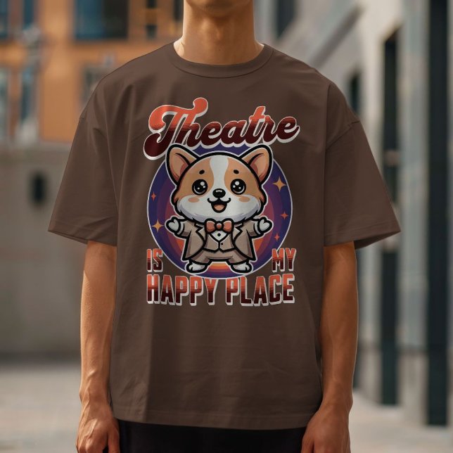 Niedliches Corgi Theater ist mein glücklicher Ort T-Shirt (Casual Wear)