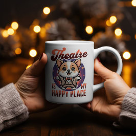 Niedliches Corgi Theater ist mein glücklicher Ort Zweifarbige Tasse