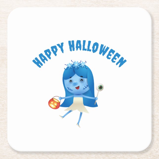 Niedliches Corpse Bride Halloween-Party Rechteckiger Pappuntersetzer (Vorderseite)