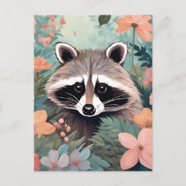 Niedliches Cottage-Raccoon Postkarte