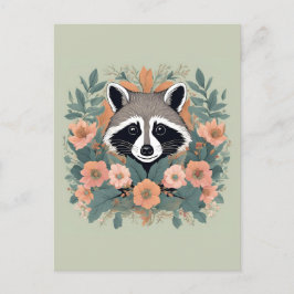 Niedliches Cottage-Raccoon Postkarte