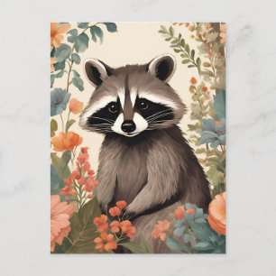 Niedliches Cottage-Raccoon Postkarte