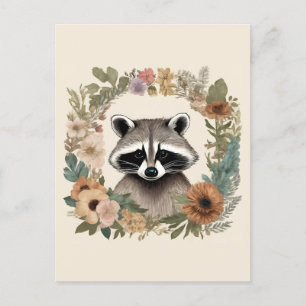 Niedliches Cottage-Raccoon Postkarte