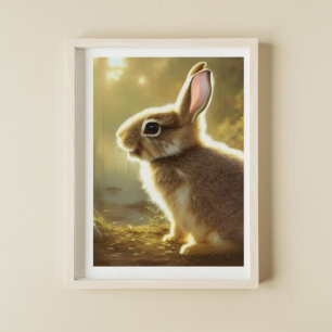 Niedliches Cottontail Wildlife Portrait Poster