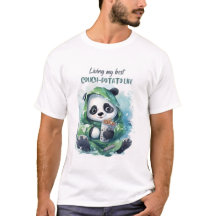 Niedliches Couch Potato Panda Funny T - Shirt