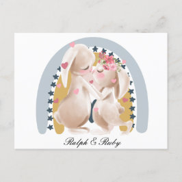 Niedliches Couple Bunny Rainbow hat ihm ihr Gesche Postkarte