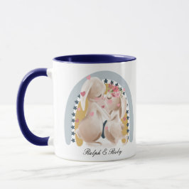 Niedliches Couple Bunny Rainbow hat ihm ihr Gesche Tasse