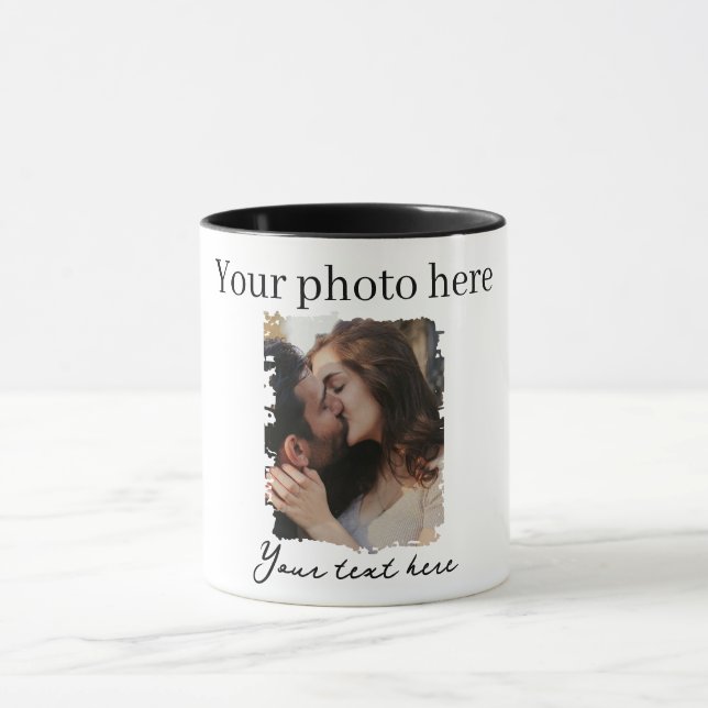 Niedliches Couple Custom Foto Tasse (Zentrum)