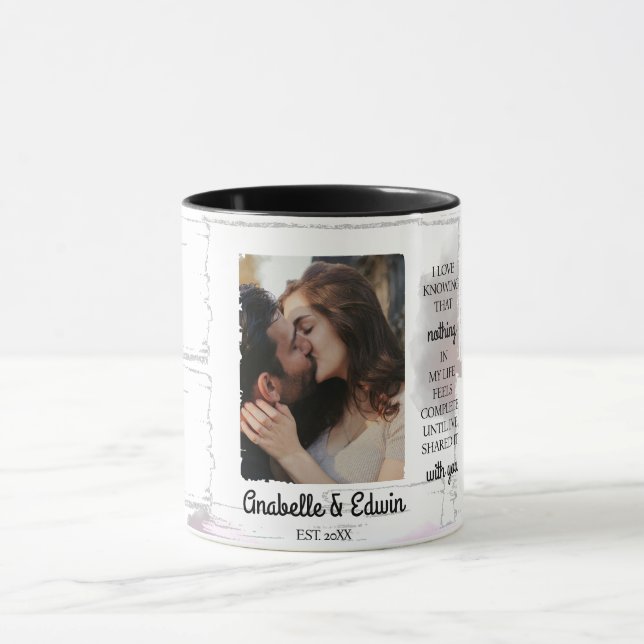 Niedliches Couple Custom Foto Tasse (Zentrum)