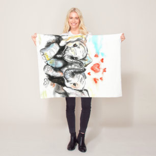 Niedliches Couple Elephant Baby Fleece Blanket