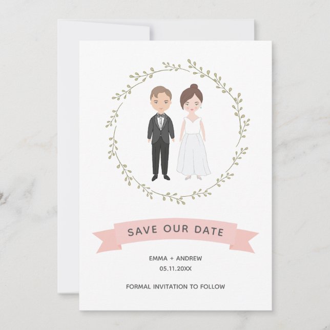 Niedliches Couple-Portrait Modernes Haus Save the  (Vorderseite)