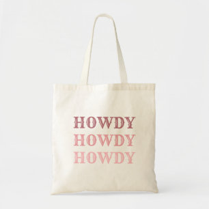 Niedliches Cowgirl Dusty Rose Pink Howdy mit Name Tragetasche