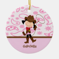 Niedliches Cowgirl in der rosa Verzierung