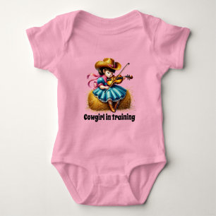 Niedliches Cowgirl-Training für anpassbare Mädchen Baby Strampler