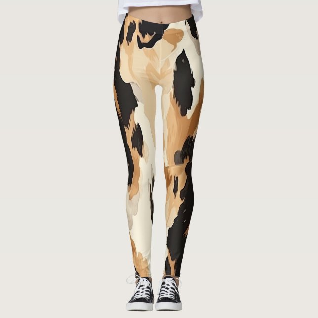 Niedliches Cowhide-Muster Leggings (Vorderseite)