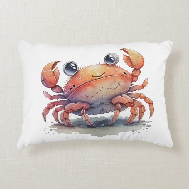 Niedliches Crab Accent Pillow Dekokissen (Vorderseite)